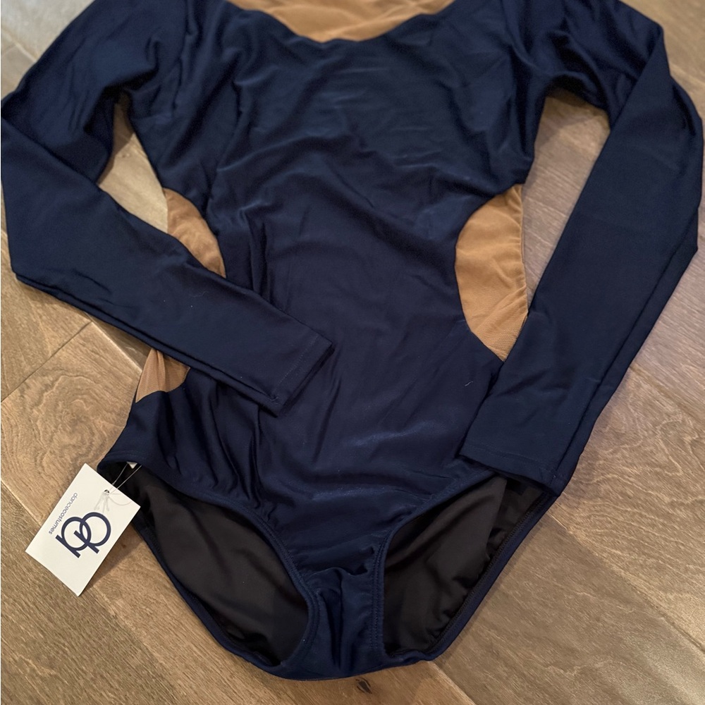 Elegant Navy and Tan Bodysuit
